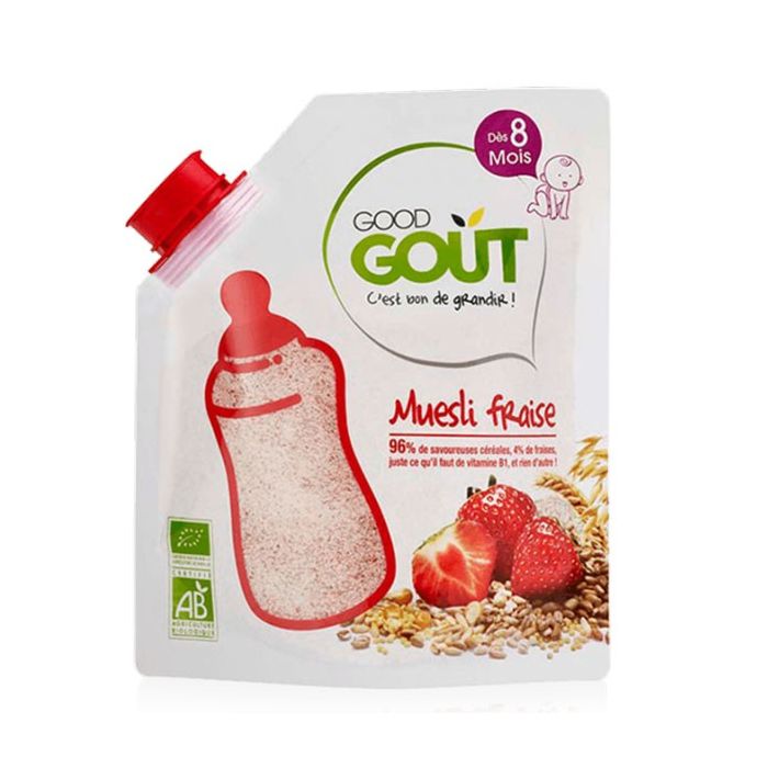 Céréales GOODGOUT Muesli Fraise +8m Bio 200g en Poudre 