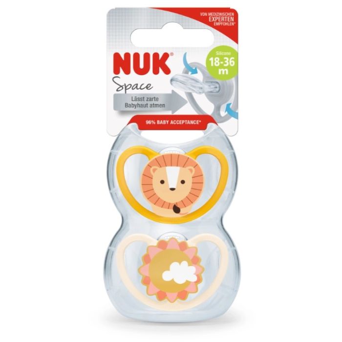 Nuk Lion Sucette Silicone 18-36m Space x2
