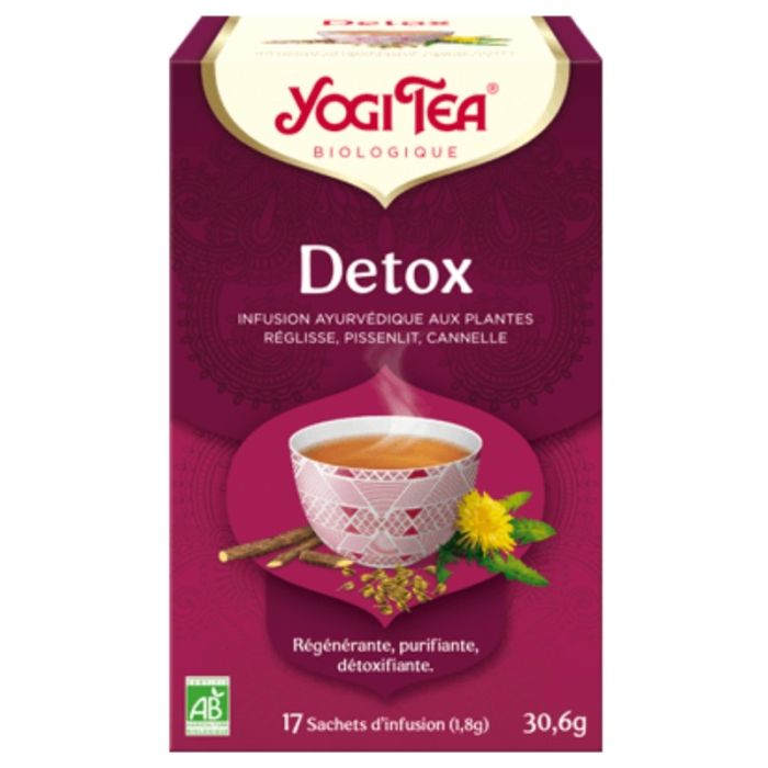 infusion yogi tea ayurvedique detox sachets 17 unites