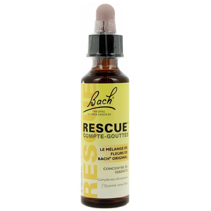 rescue bach compte gouttes fleurs de bach 20 ml equilibre emotionnel