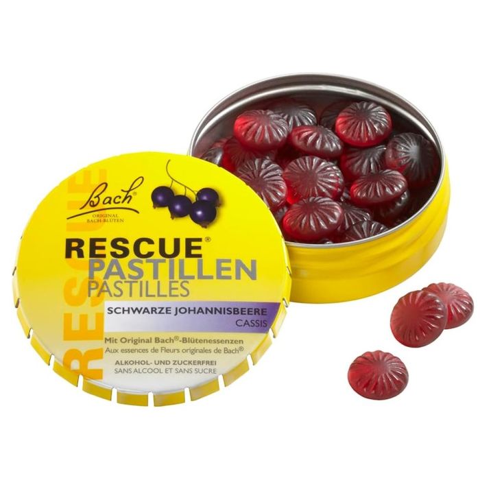 Boite 50g Rescue Pastilles Fleurs De Bach Saveur Cassis