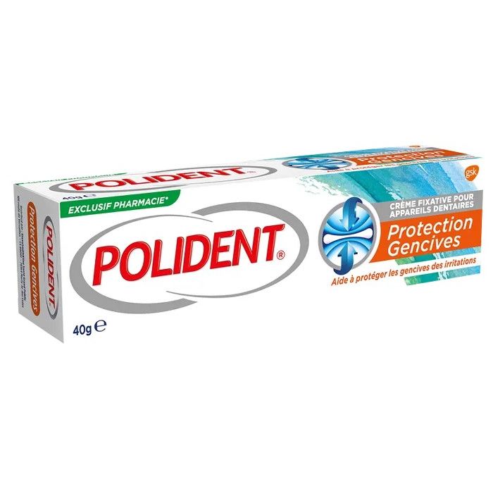 POLIDENT Protection Gencives Crème Fixative Pour Appareils Dentaires 40g
