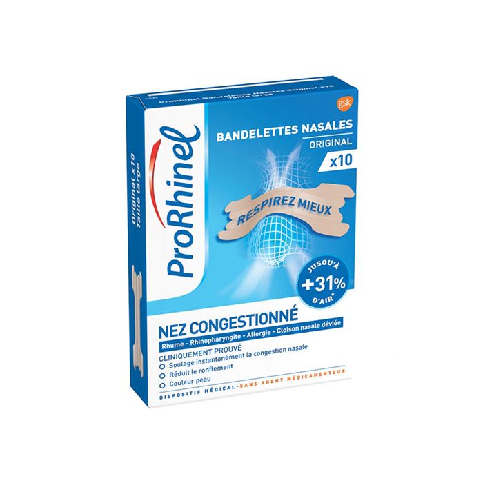 PRORHINEL Bandelettes Nasales Original x10 Bandelettes