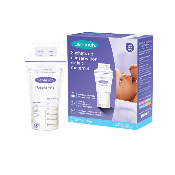 LANSINOH Sachets de Conservation du Lait Maternel x50