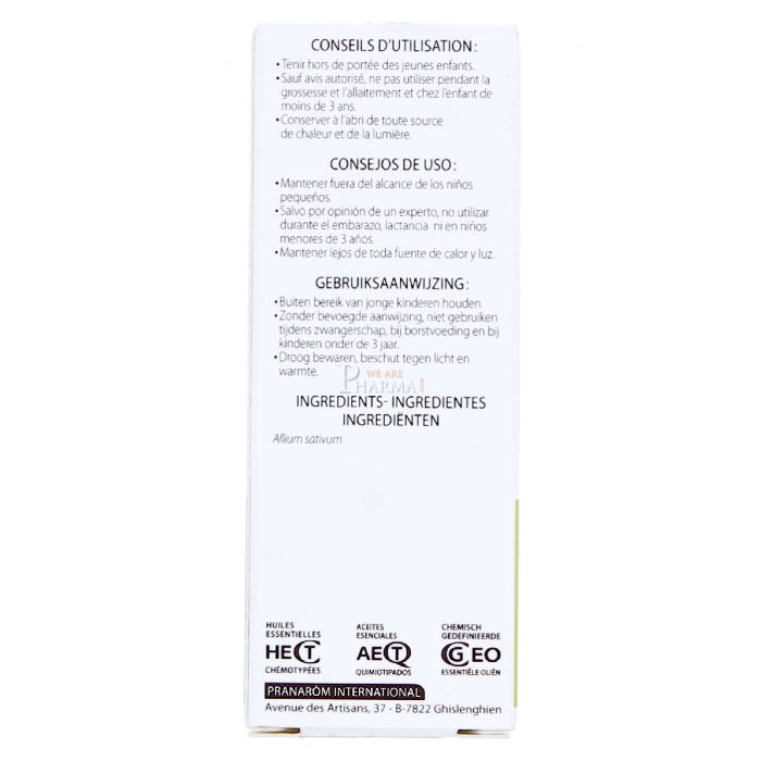 Huile essentielle ail pranarom 5ml