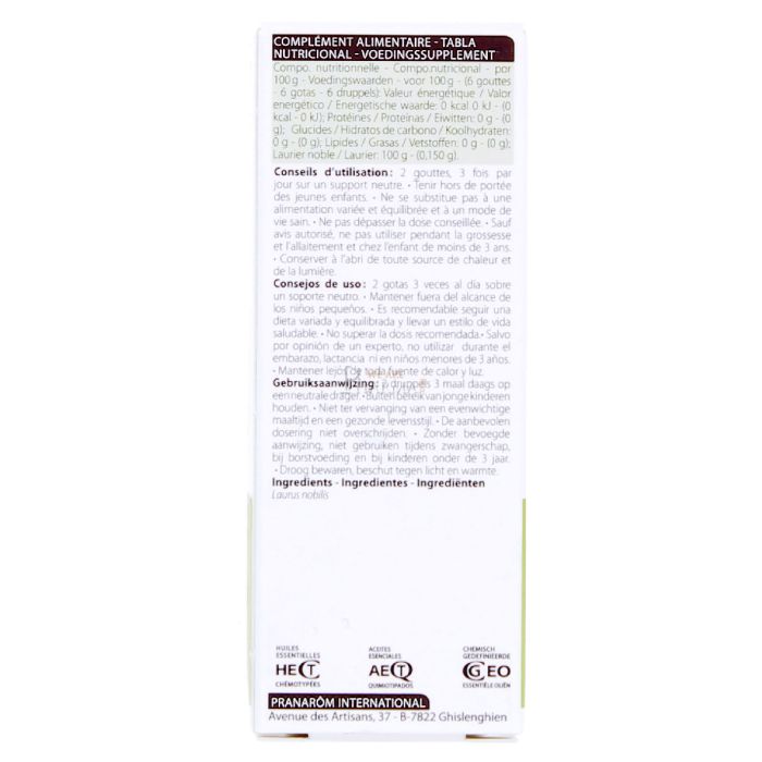 Huile essentielle bio laurier noble 5ml pranarôm