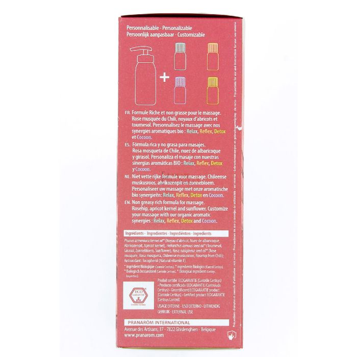 Pranarom huile de massage de base naturelle bio 100ml
