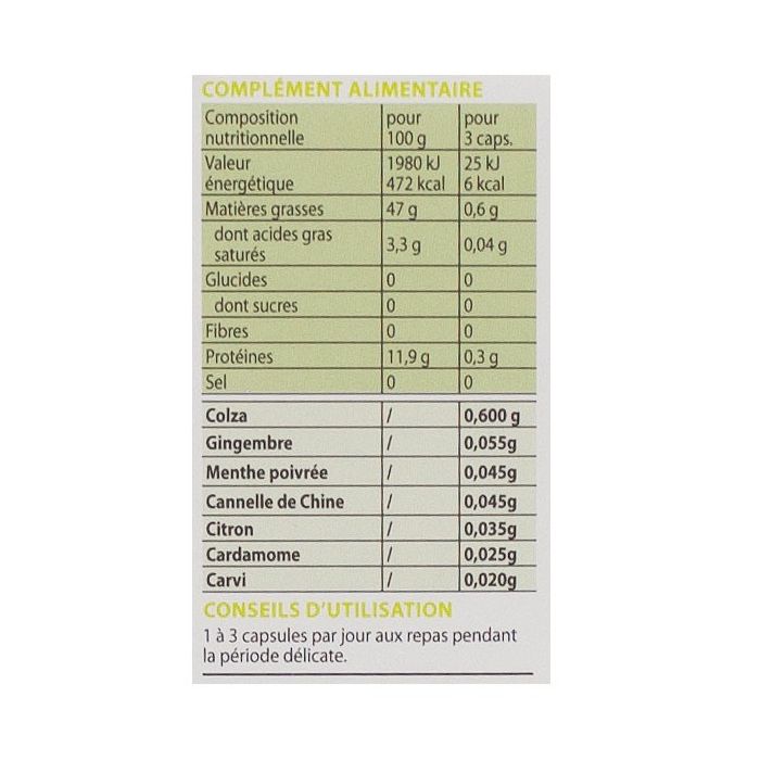 Capsules pranarom oleocaps 3 pour la digestion du transit