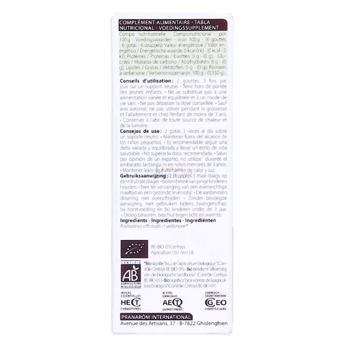 Huile essentielle romarin a verbenone bio pranarom 5ml