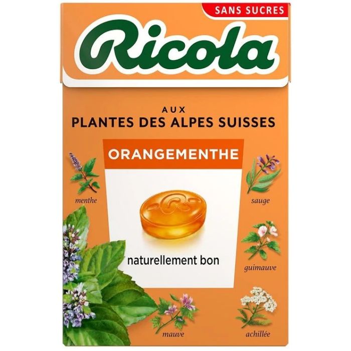 Ricola Bonbons Sans Sucres Orange Menthe 50g