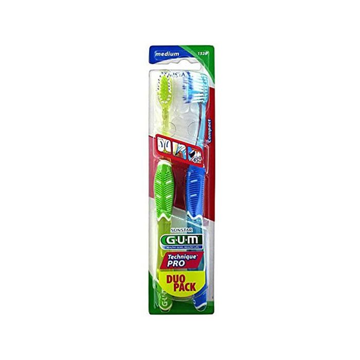 GUM Brosse à Dents Technique Pro MEDIUM 1528 - 2 brosses