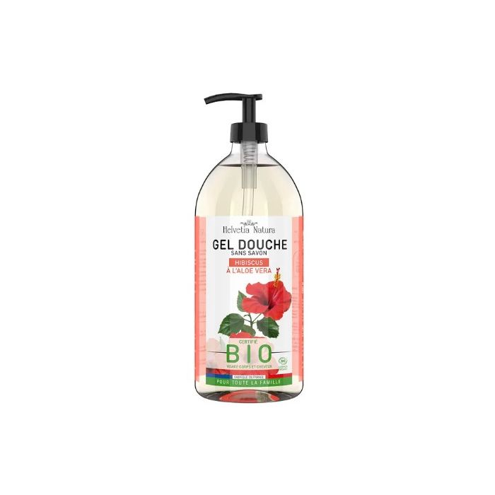 Gel Douche BIO Aloe Vera 1L Fleur D'Hibiscus Helvetia Natura