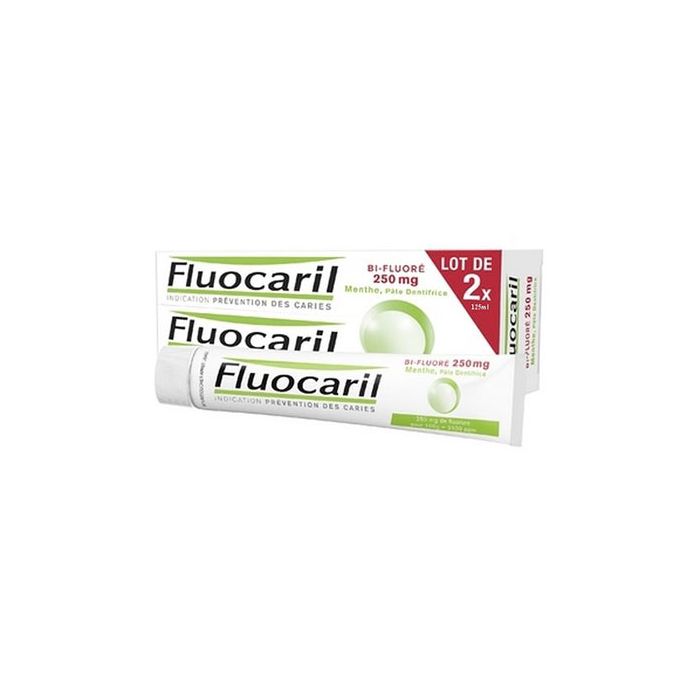 FLUOCARIL BI FLUORE 250 mg MENTHE, gel dentifrice 2x125ML