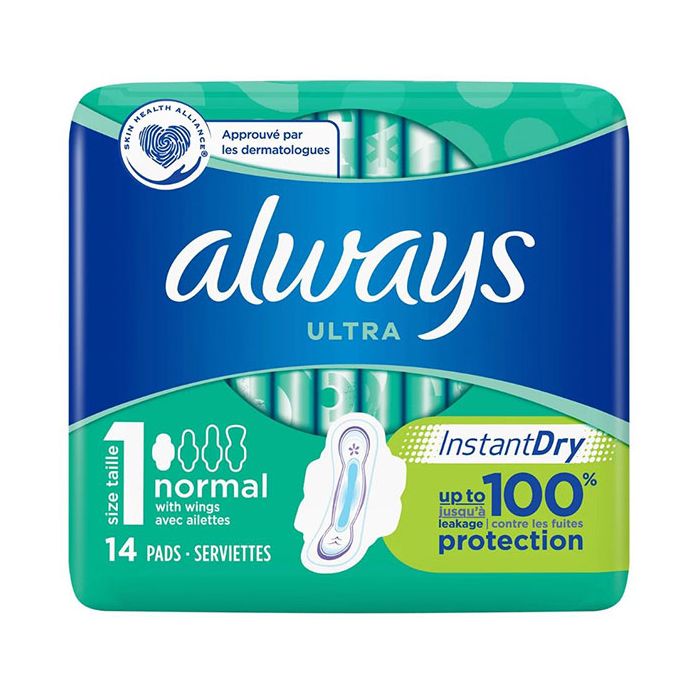 Always Day Taille 1 normal 14 serviettes hygieniques Ultra 