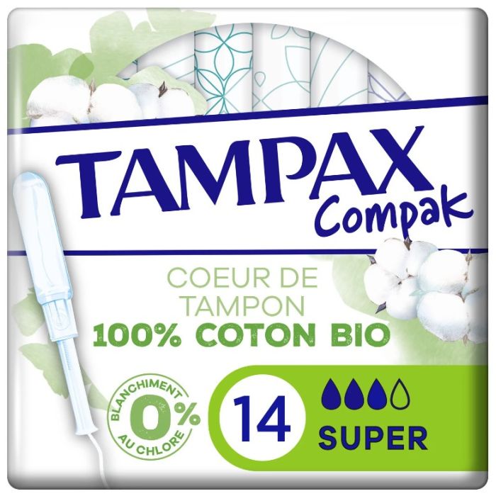 Compak Tampax Cotton Super Protection Coton bio x14