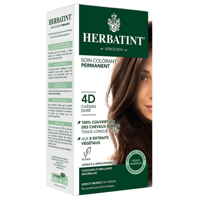 HERBATINT Soin Colorant Permanent Châtain Doré 4D