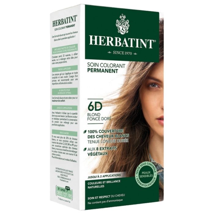 HERBATINT Soin Colorant Permanent Blond Foncé Doré 6D