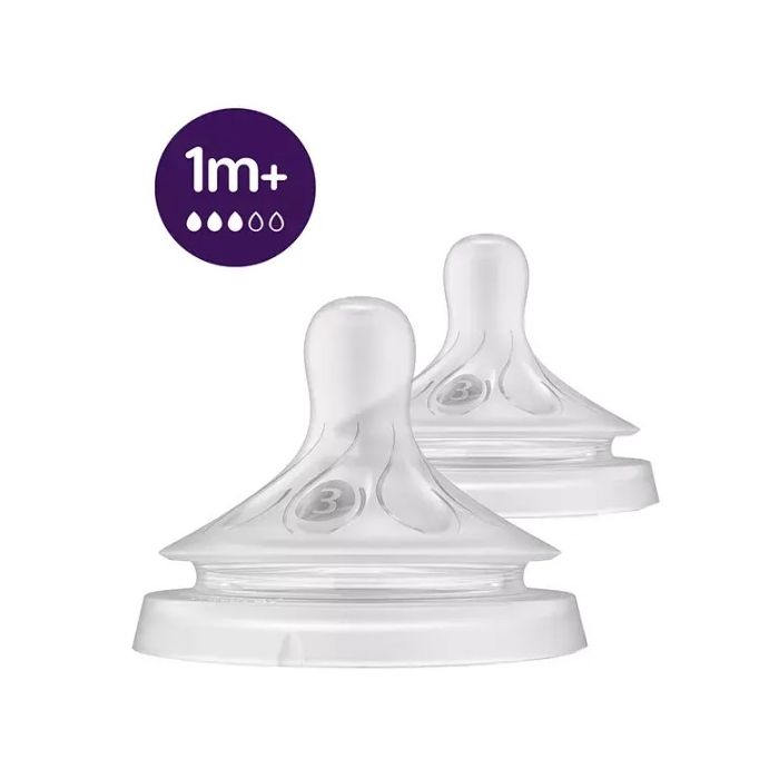 2x Tétine Avent Natural Response Silicone Débit 3 - 1 mois