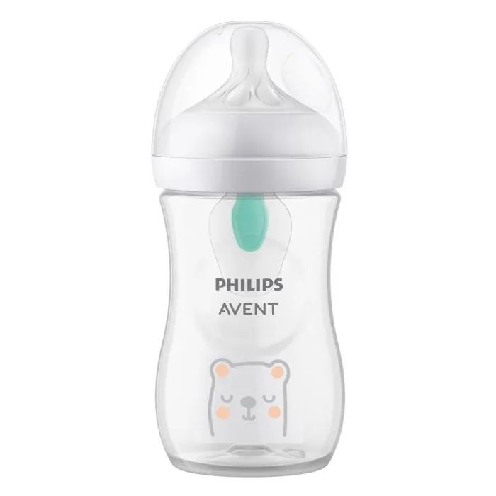 Avent Valve Anti Colique Biberon Nounours 260ml +1 mois