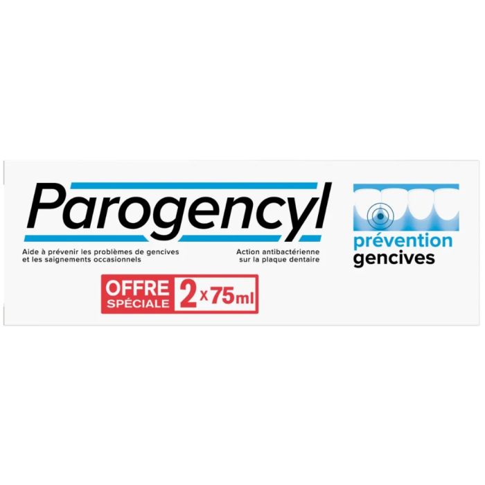 dentifrice 2x75ml prevention gencives parogencyl
