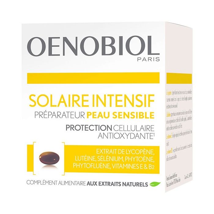 OENOBIOL Solaire Intensif Préparateur Peau Sensible 30 Capsules