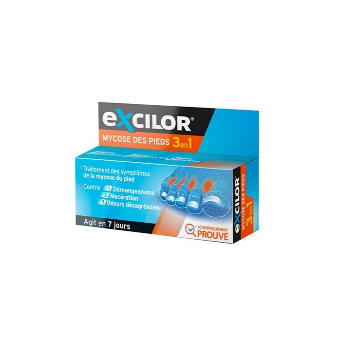 Excilor 15ml Mycose des Pieds 3 en 1