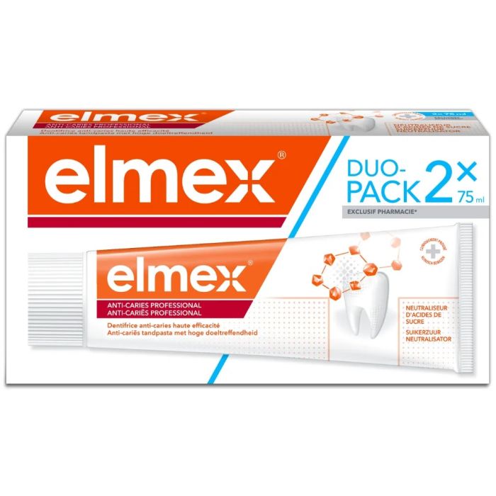 elmex dentifrice haute efficacite anti caries 2x75ml