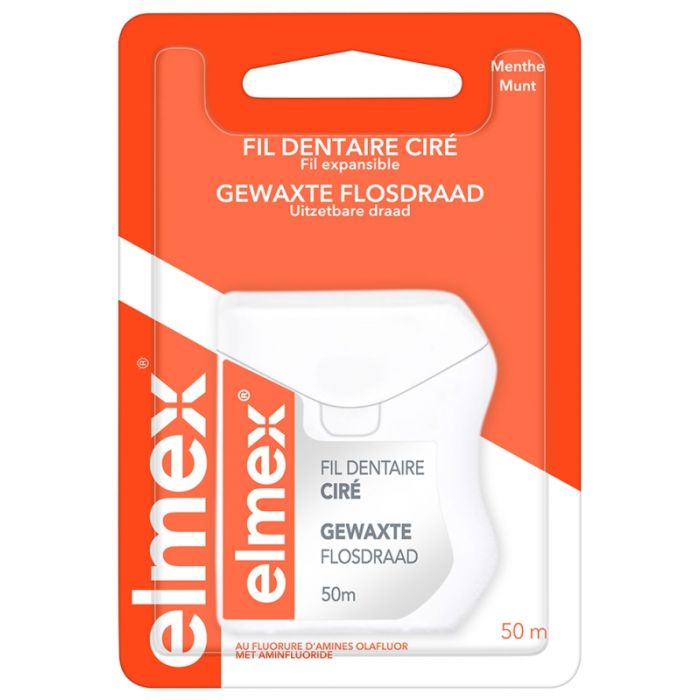 FIL DENTAIRE CIRE ELMEX MENTHE 50M