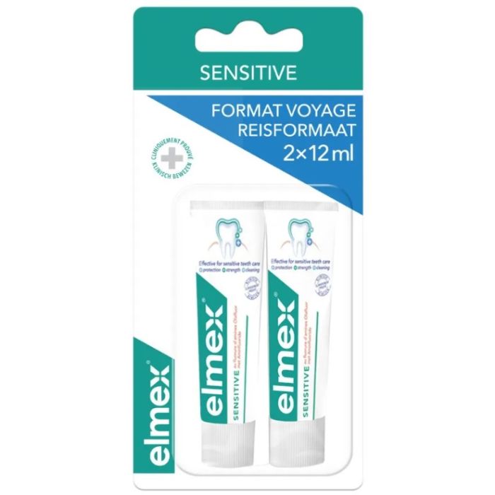 dentifrice elmex sensitive 2 x 12ml voyage