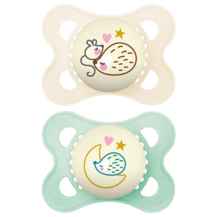 MAM Sucette Silicone Nuit 0-6 mois x2