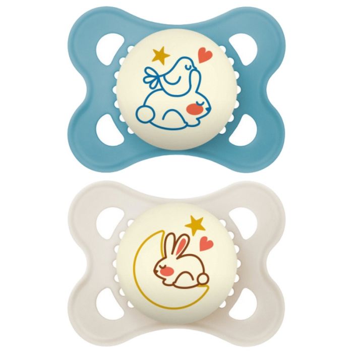 Mam sucette x2 silicone nuit 0-6 mois