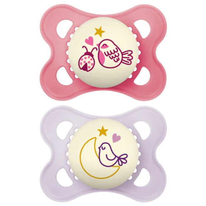 Mam sucette x2 silicone nuit 0-6 mois