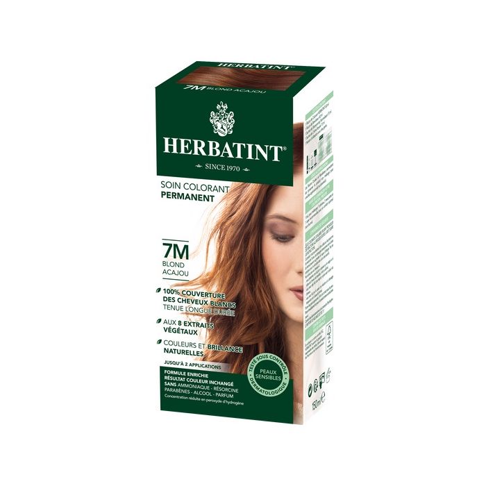 7M Blond Acajou Herbatint Soin Colorant Permanent 150 ml